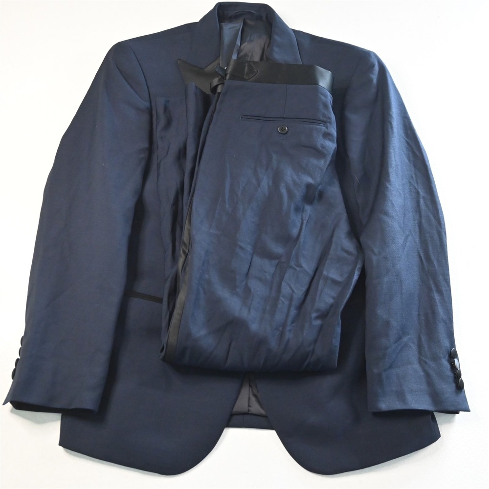 The Blk Tux 40S 30x30 Navy‎ Blue 100% Wool Mens Jacket Pants Tuxedo